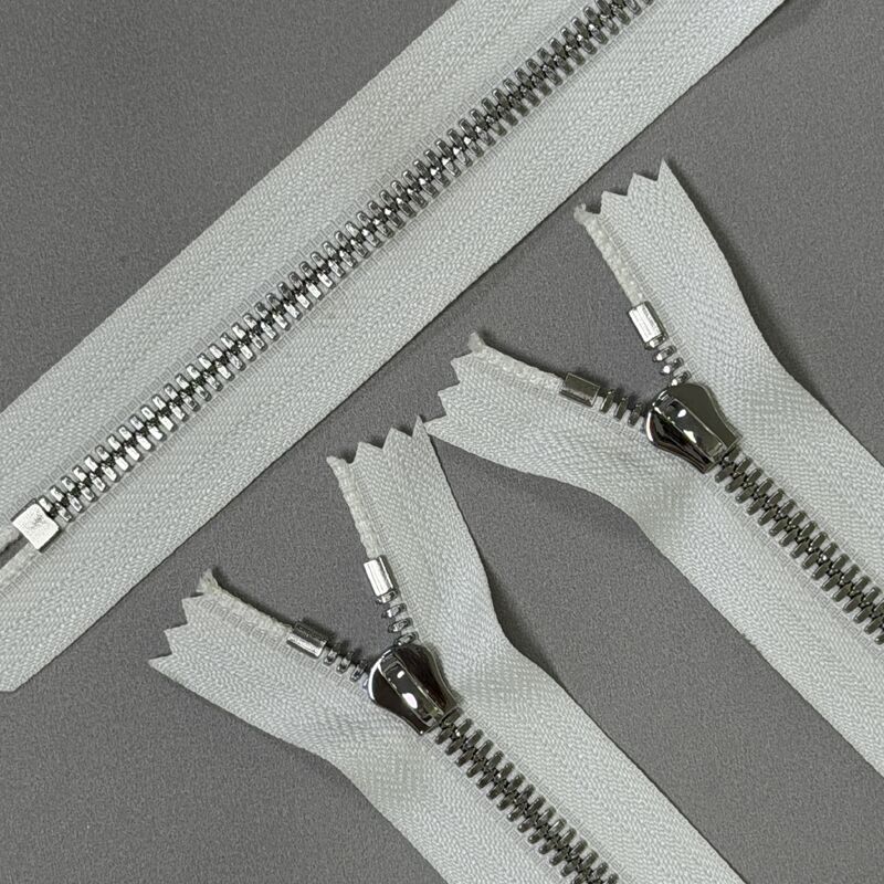 Rounded Tooth Profile #5 Corn Teeth Metal Zipper Two Way Reversible Bright Nickel
