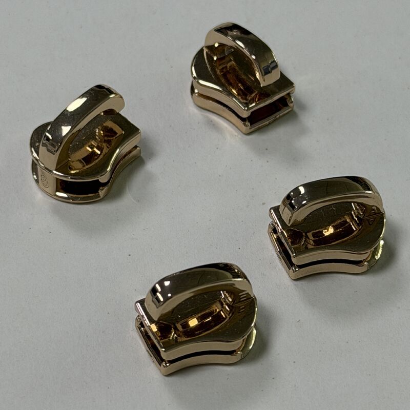 Thick Sturdy No 8 Zipper Slider Light Gold Metal Zipper Non Lock Pin Lock Slider