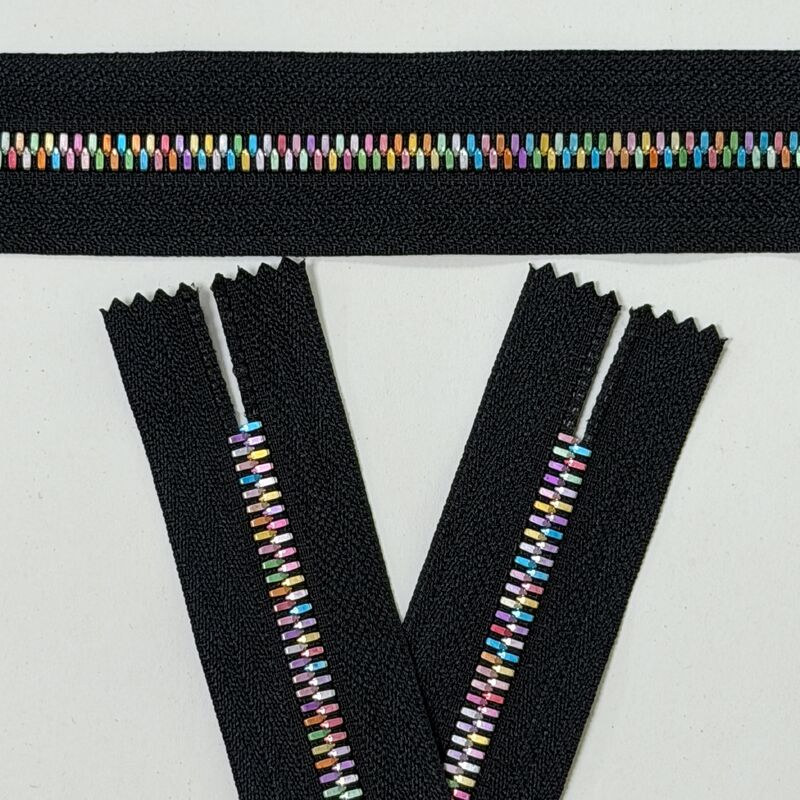 Trendy Smooth Aluminum Zipper #5 Multi Color Corn Teeth Zipper